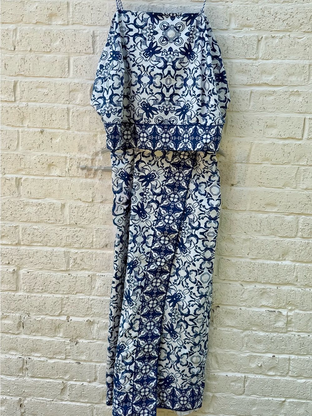 Eloquii Blue & White Tile Print 2 Piece Crop Top 🌺🌺🌺 22